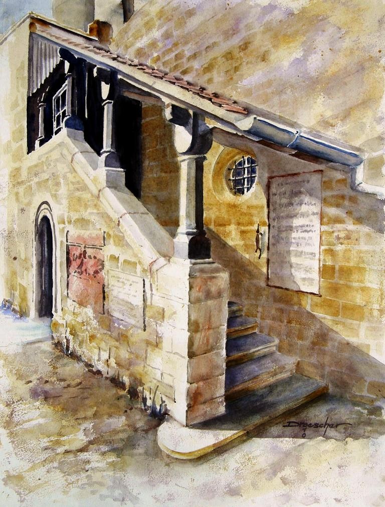 Starkenburg, Aufgang zum Bergfried, 2010, 36x48.jpg